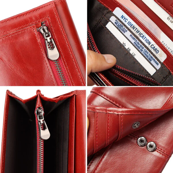 BH Premium Women's Leather Clutch Purse