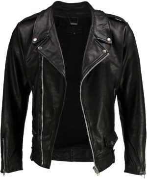 Men's Premium Black Leather Biker Jacket