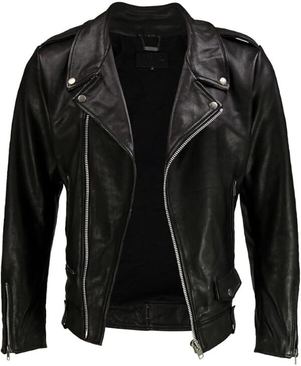 Men's Premium Black Leather Biker Jacket